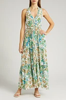 Poupette St Barth Nana Print Sleeveless Cover-Up Maxi Dress Blue Leo Foulard Lob at Nordstrom,