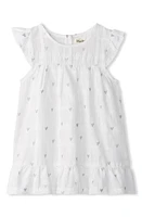 Hatley Glitter Hearts Flounce Dress in White at Nordstrom, Size 12-18M