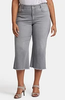 NYDJ Brigitte Frayed High Waist Wide Leg Capri Jeans Rocksand at Nordstrom