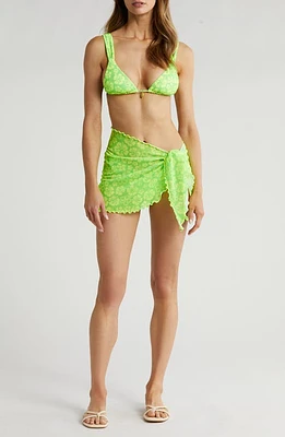 Kulani Kinis Floral Mesh Cover-Up Sarong Aloha Lime at Nordstrom,