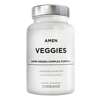 Codeage Amen Veggies, Whole-Food Raw Greens Daily Multivitamin Capsules, Mushroom Complex, Vegan, 90 ct in White at Nordstrom