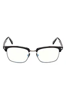 TOM FORD 54mm Browline Blue Light Blocking Glasses in Shiny at Nordstrom