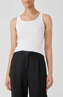 Eileen Fisher Rib Slim Fit Tank White at Nordstrom,