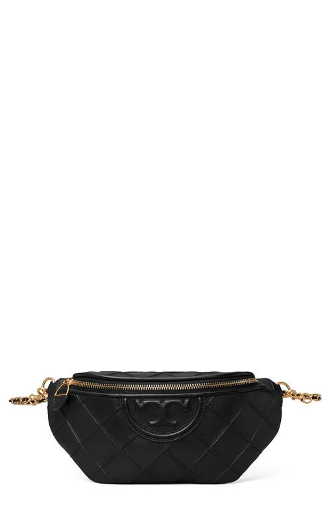 Tory Burch Fleming Soft Quilted Leather Belt Bag in Black at Nordstrom