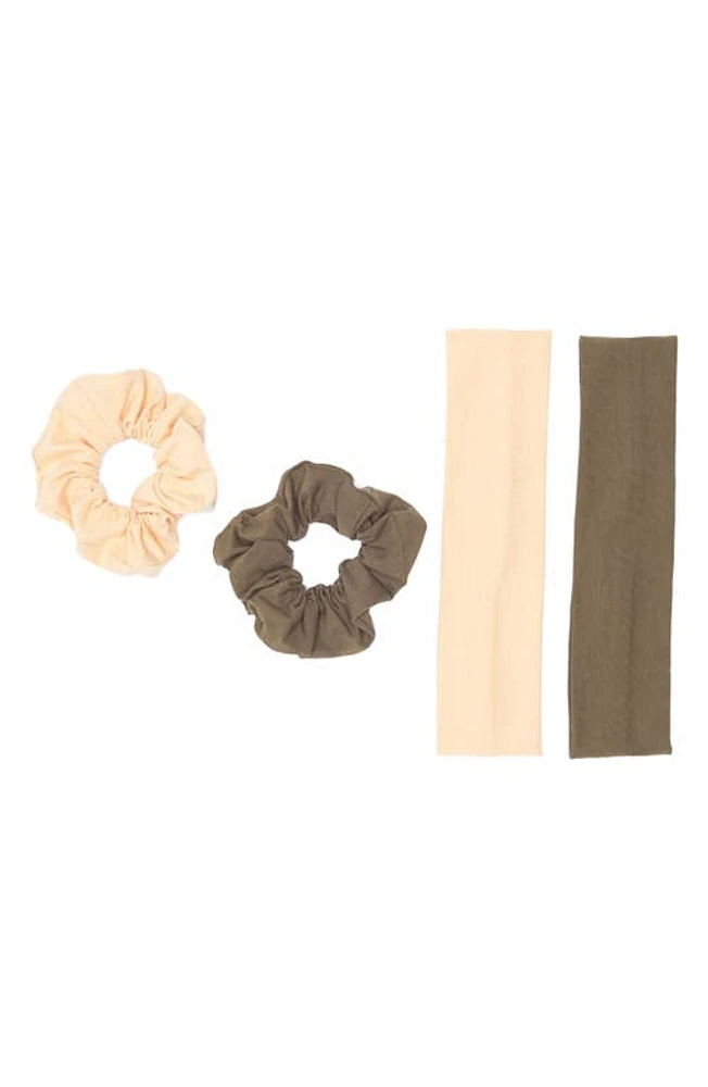 BP. Assorted Headbands & Scrunchies Set in Beige- Green at Nordstrom