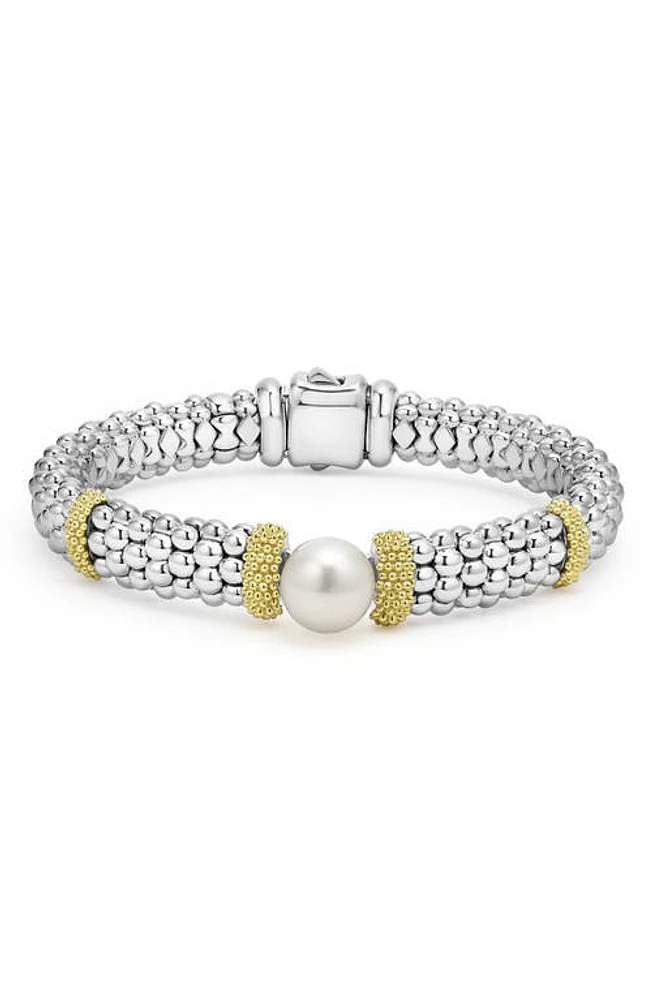 LAGOS Luna Freshwater Pearl Station Bracelet in Silver at Nordstrom