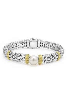 LAGOS Luna Freshwater Pearl Station Bracelet in Silver at Nordstrom