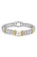 LAGOS Luna Freshwater Pearl Station Bracelet in Silver at Nordstrom