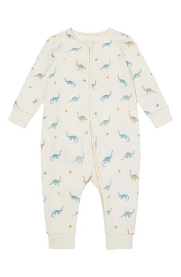 MORI Clever Dino Print Zip Fitted One-Piece Pajamas at Nordstrom