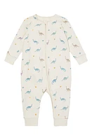 MORI Clever Dino Print Zip Fitted One-Piece Pajamas at Nordstrom