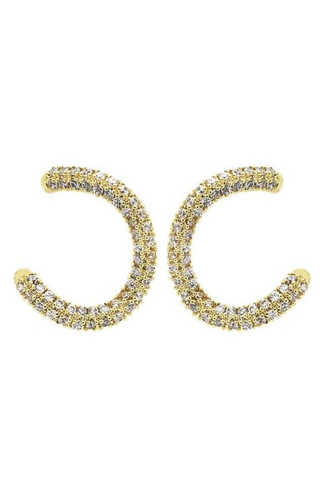 Panacea Pavé Cubic Zirconia Hoop Earrings in Gold at Nordstrom