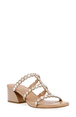 Anne Klein Marissa Strappy Sandal Beige Crystal at Nordstrom,