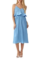 Adelyn Rae Nayla Pleated Overlay Sleeveless Midi Dress at Nordstrom,