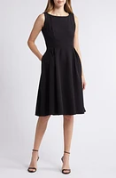 NIKKI LUND Clara Bateau Neck Dress Black at Nordstrom,