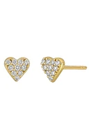 Bony Levy Mika Heart Diamond Stud Earrings in 18K Yellow Gold at Nordstrom