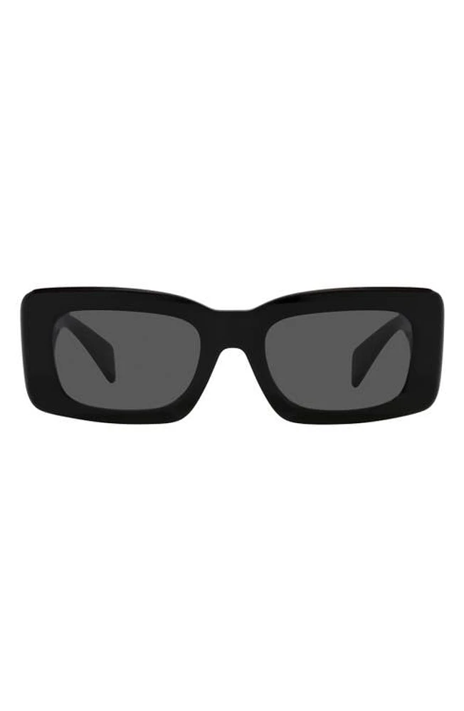 Versace 54mm Rectangular Sunglasses in Black at Nordstrom