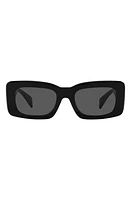 Versace 54mm Rectangular Sunglasses in Black at Nordstrom