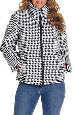 Gallery Houndstooth Puffer Jacket Black/White at Nordstrom,