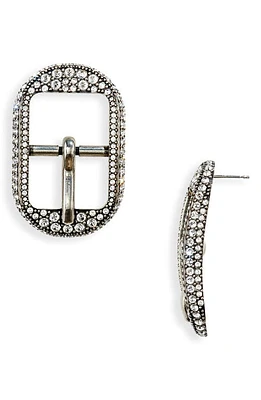 Balenciaga Medium Cagole Buckle Earrings in Ant Silver/Crystal at Nordstrom