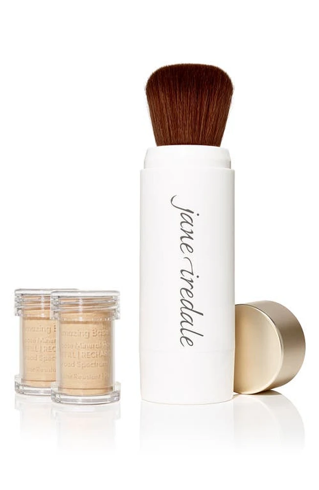 jane iredale Amazing Base Loose Mineral Powder SPF 20 Refillable Brush in Amber at Nordstrom