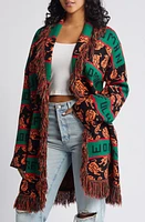 Dressed Lala Powerful Woman Fringe Open Front Cardigan at Nordstrom,