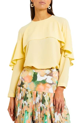 Misook Draped Overlay Top Pale Gold at Nordstrom,