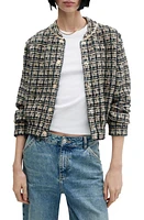 MANGO Dolors Tweed Bomber Jacket Navy at Nordstrom,