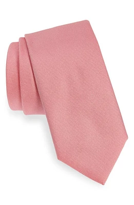 BOSS Solid Black Silk Tie in Pastel Pink at Nordstrom