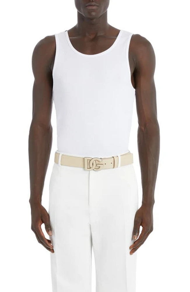 Dolce & Gabbana Cotton Rib Tank Bianco Ottico at Nordstrom, Us