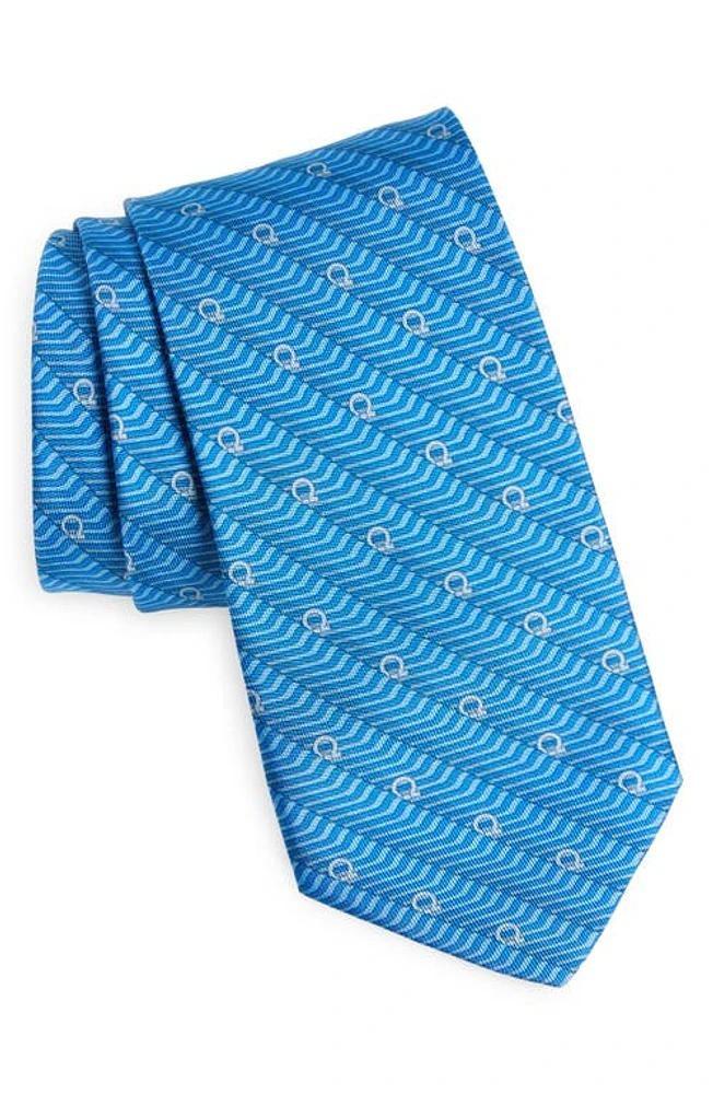 FERRAGAMO Sogno Silk Tie in F. azzurro at Nordstrom