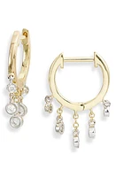 Meira T Diamond Fringe Hoop Earrings in Yellow Gold/Diamond at Nordstrom