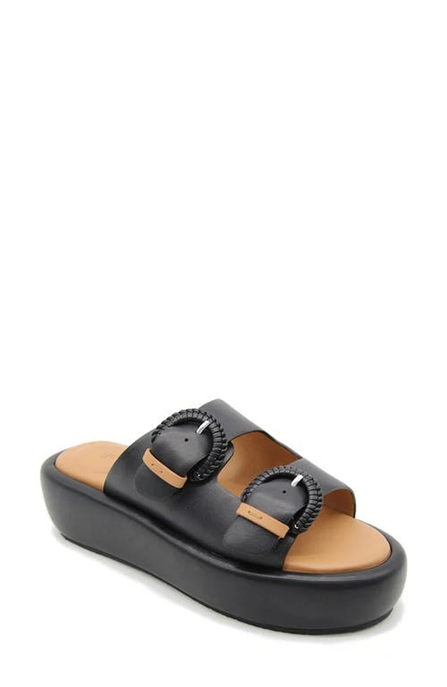 GENTLE SOULS BY KENNETH COLE Theresa Platform Slide Sandal Black Leather at Nordstrom,