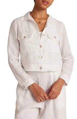 Bella Dahl Utility Crop Linen Jacket White at Nordstrom,