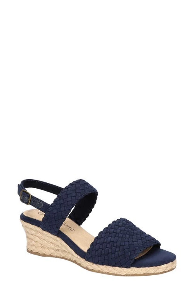 Bella Vita Mariella Slingback Wedge Sandal Navy Suede at Nordstrom,