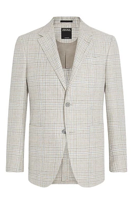 ZEGNA Fairway Crossover Glen Plaid Linen, Wool & Silk Sport Coat Beige at Nordstrom, Us