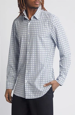 Open Edit Button-Up Shirt Purple Puff Constructivst at Nordstrom,