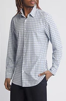 Open Edit Button-Up Shirt Purple Puff Constructivst at Nordstrom,