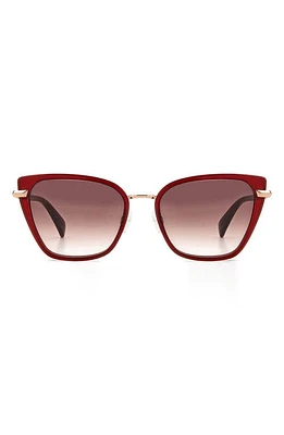 rag & bone 56mm Gradient Cat Eye Sunglasses in Burgundy/Burgundy Shaded at Nordstrom