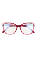 TOM FORD 53mm Butterfly Blue Light Blocking Glasses in Pink /Other at Nordstrom