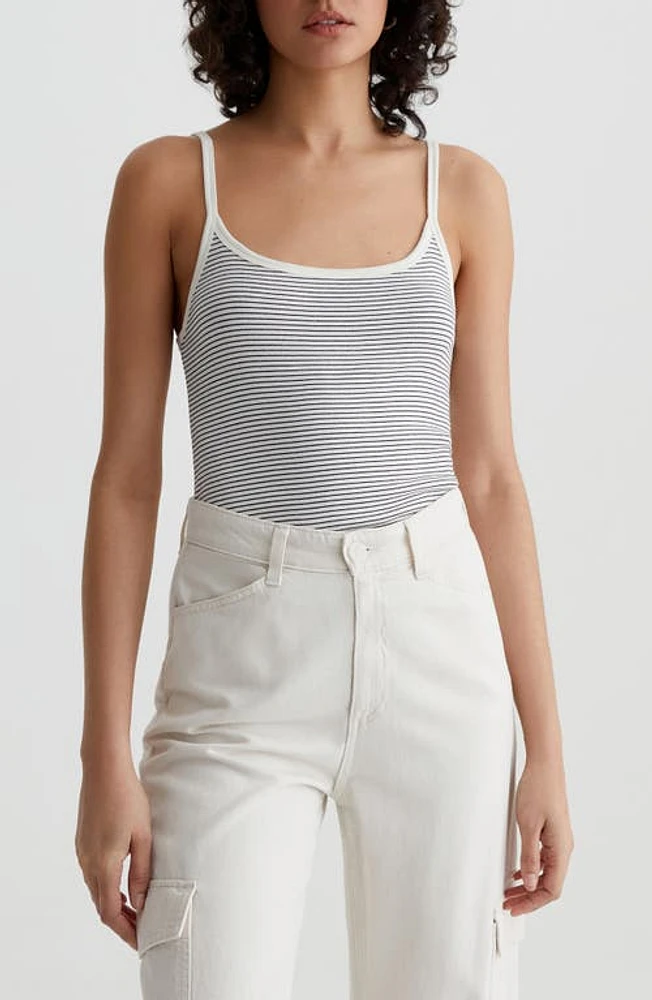 AG Claire Stripe Camisole White True Blue at Nordstrom,