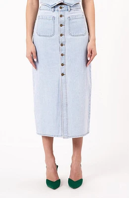 Rolla's Denim Midi Skirt Light Vintage Blue at Nordstrom,