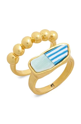 Madewell Patchwork Stone Ring Set Seaside Blue at Nordstrom,