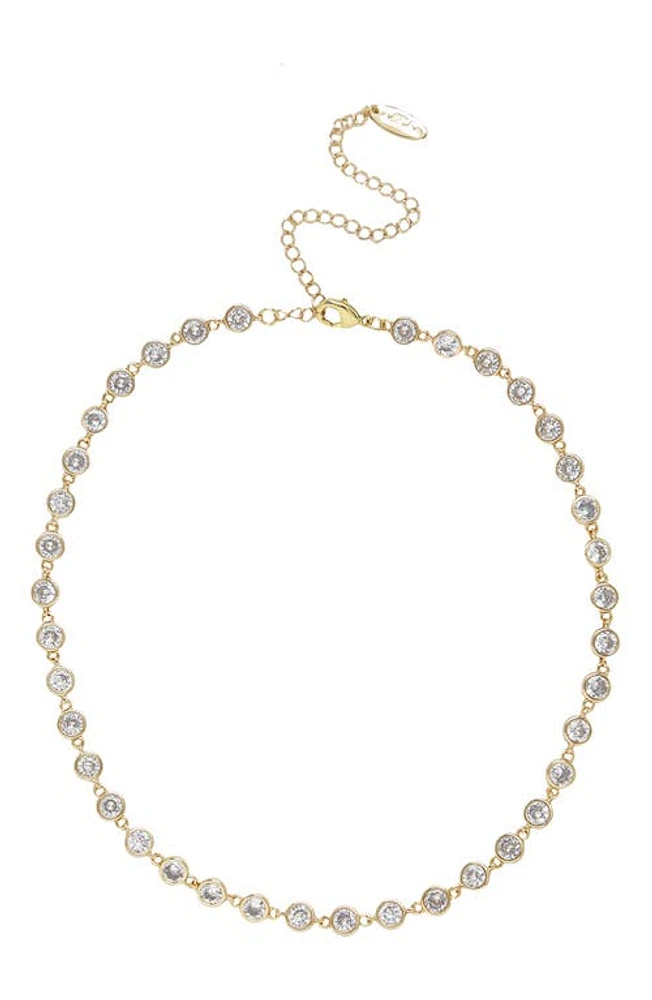 Ettika Cubic Zirconia Bezel Necklace in Gold at Nordstrom