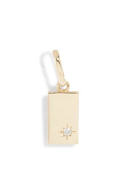 Anzie Love Letter Dog Tag Pendant Charm in Gold/Diamond at Nordstrom