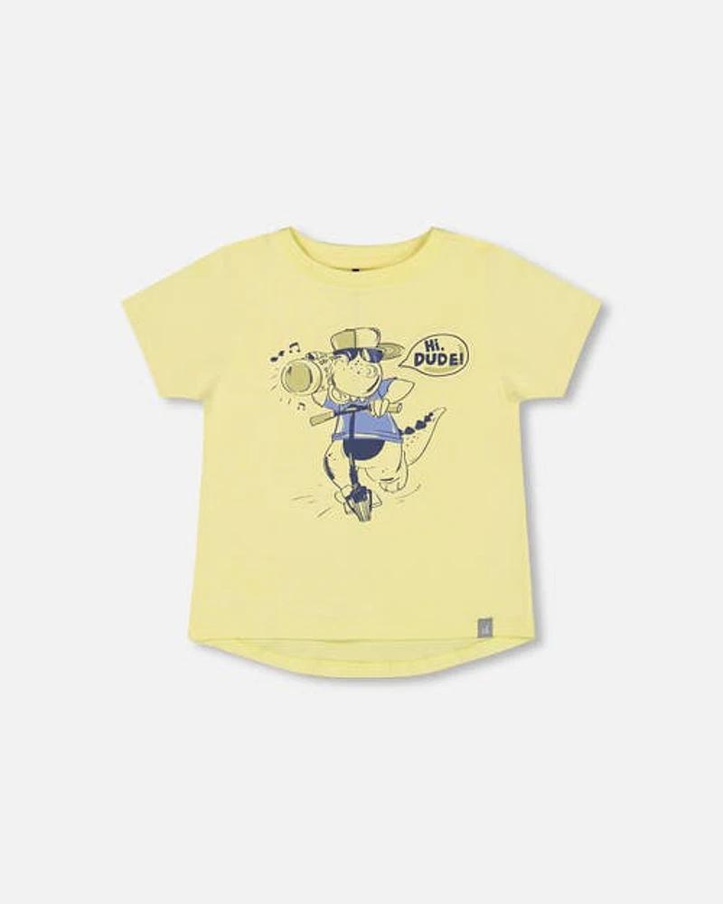 Deux Par Deux Baby Boy's Organic Cotton T-Shirt With Print Lime at Nordstrom