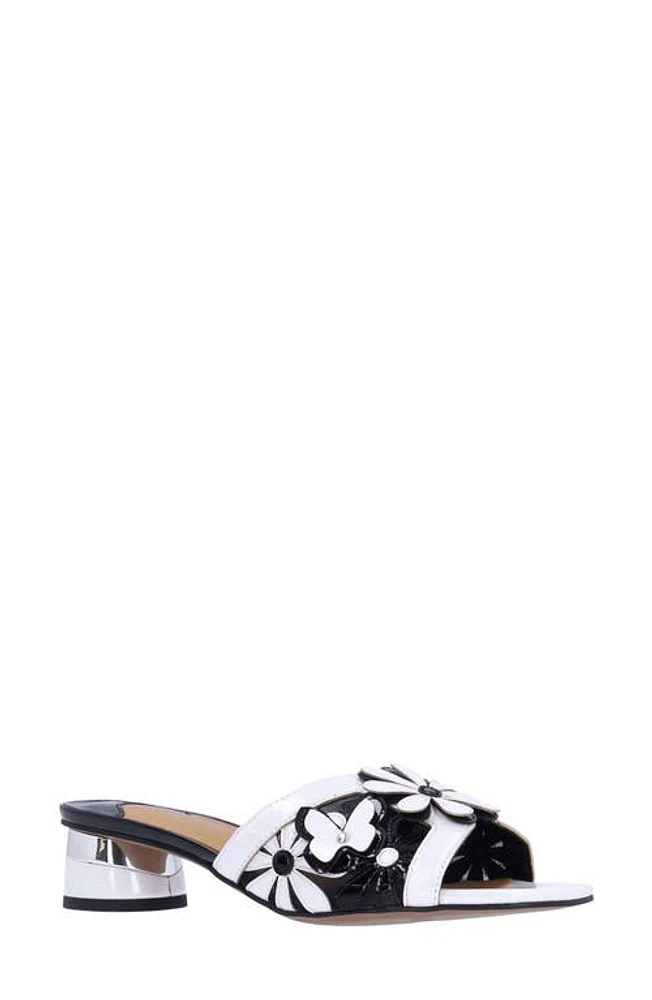 J. Reneé Davina Slide Sandal Black/White at Nordstrom,