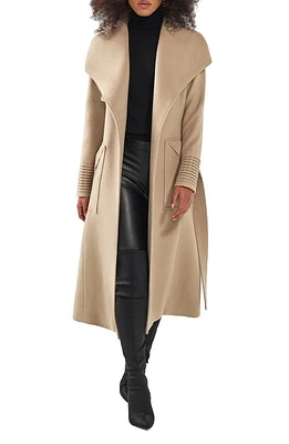 SENTALER Wide Collar Belted Alpaca & Wool Wrap Coat at Nordstrom,