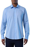 NORTH SAILS Logo Embroidered Stretch Cotton Button-Down Shirt Light Blue at Nordstrom,