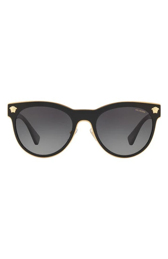 Versace Phantos 54mm Gradient Polarized Round Sunglasses in Black Gradient at Nordstrom