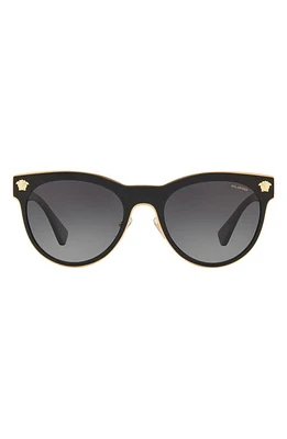 Versace Phantos 54mm Gradient Polarized Round Sunglasses in Black Gradient at Nordstrom